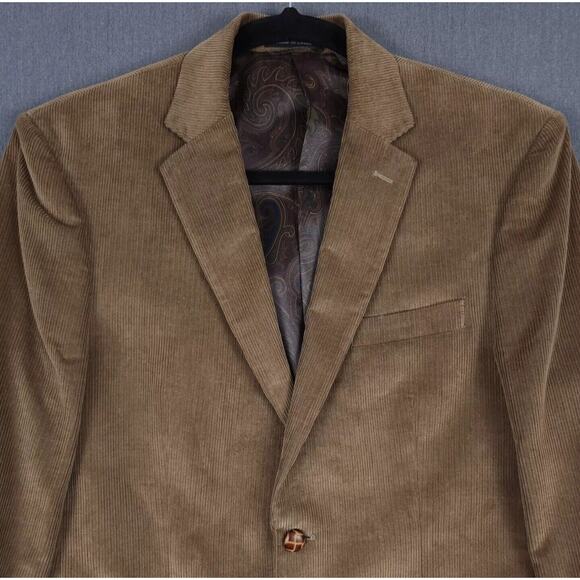 Lauren Ralph Lauren Corduroy Blazer Men 40s Brown Sports Coat Jacket Elbow Patch